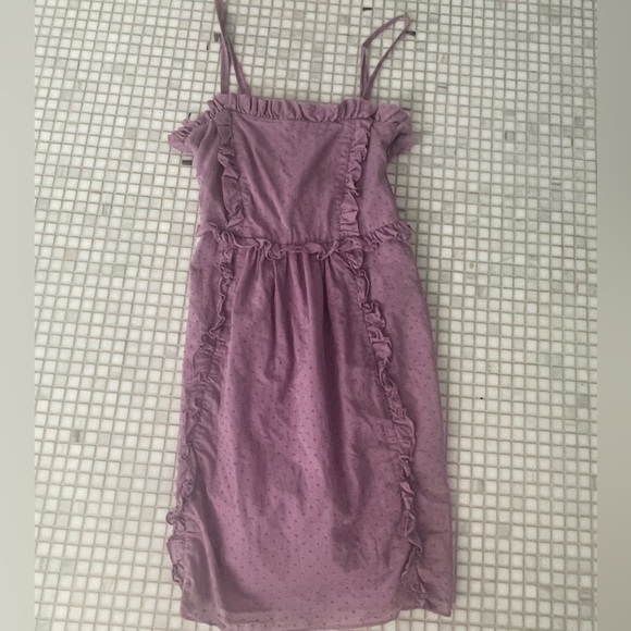 Marc By Marc Jacobs Sleeveless Ruffle Swiss Dot Dress in Dark Lavender size 0 - Picture 5 of 8